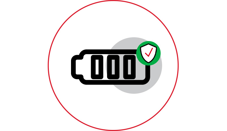 Battery technology icon.