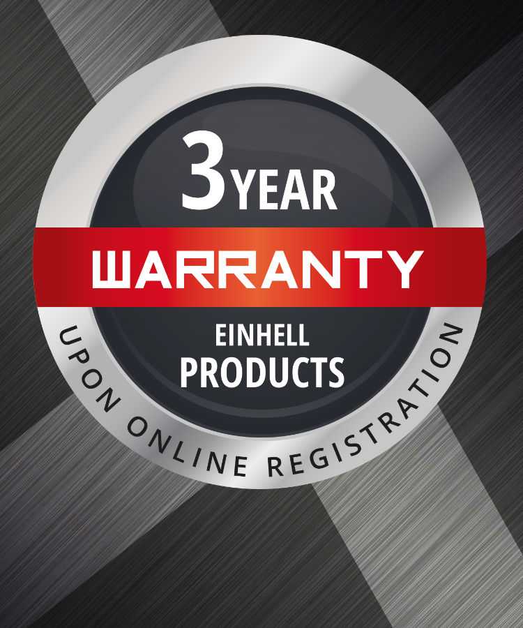 Icon with Einhell products warranty promise